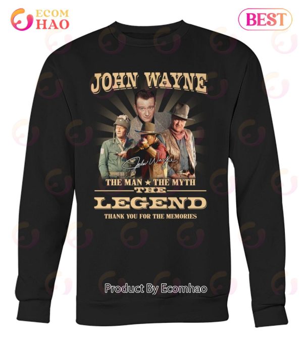 John Wayne The Man The Myth The Legend Signature Thank You For The Memories T-Shirt