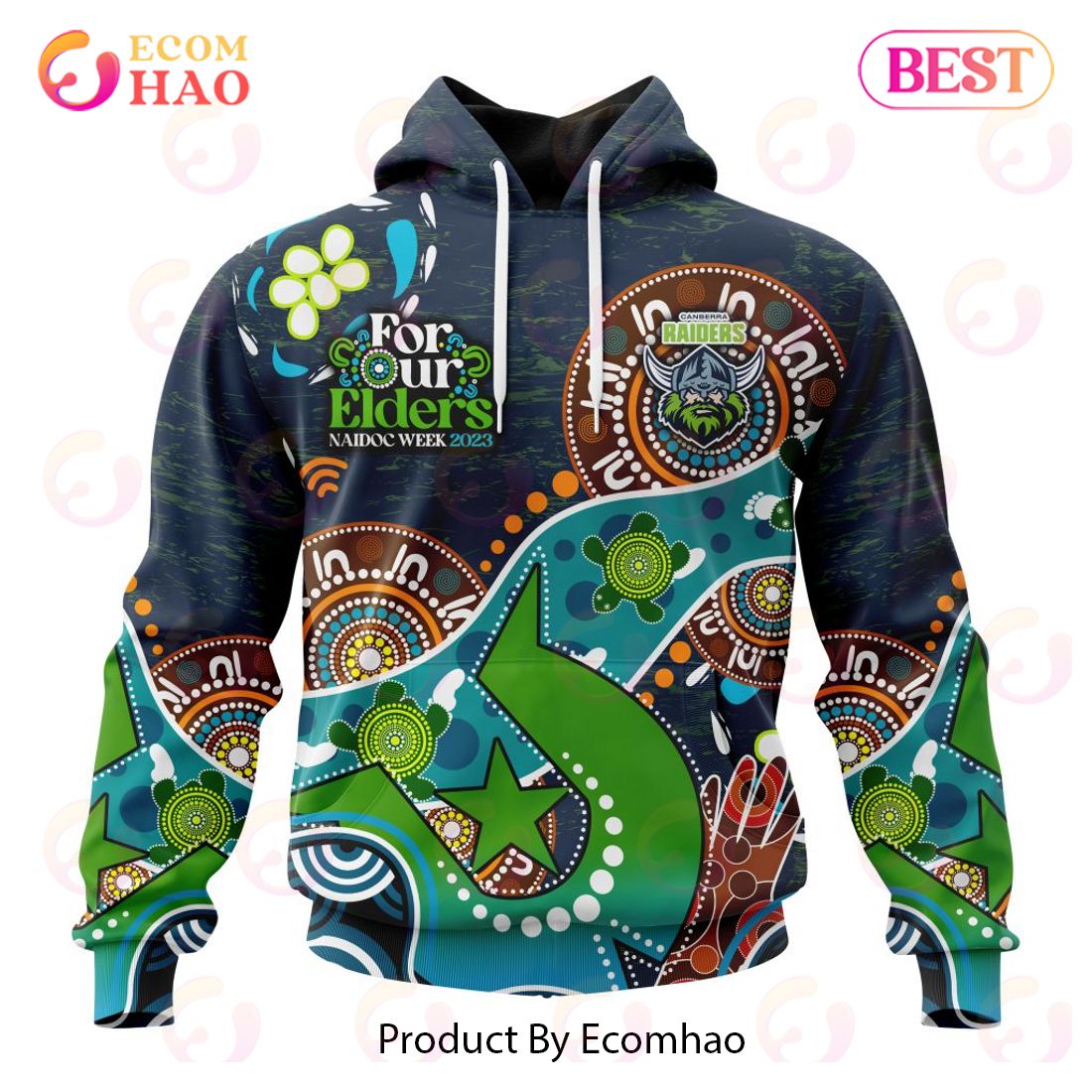 NRL Canberra Raiders Special Design For NAIDOC Week For Our Elders 3D Hoodie