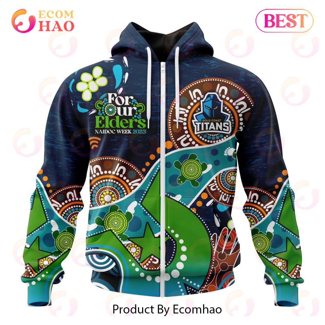 NRL Gold Coast Titans Special Design For NAIDOC Week For Our Elders 3D Hoodie