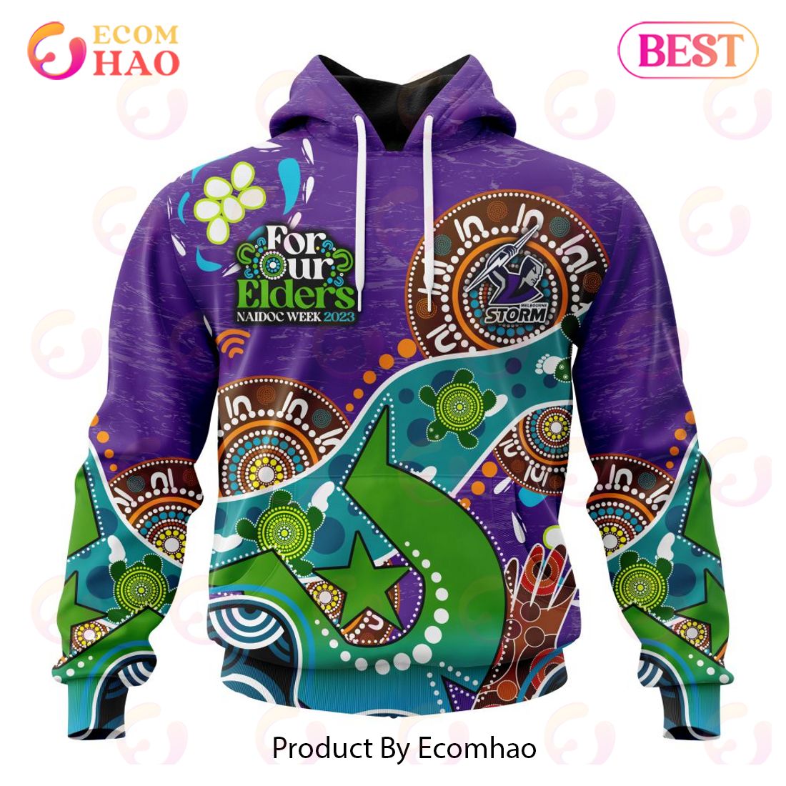 NRL Melbourne Storm Special Design For NAIDOC Week For Our Elders 3D Hoodie