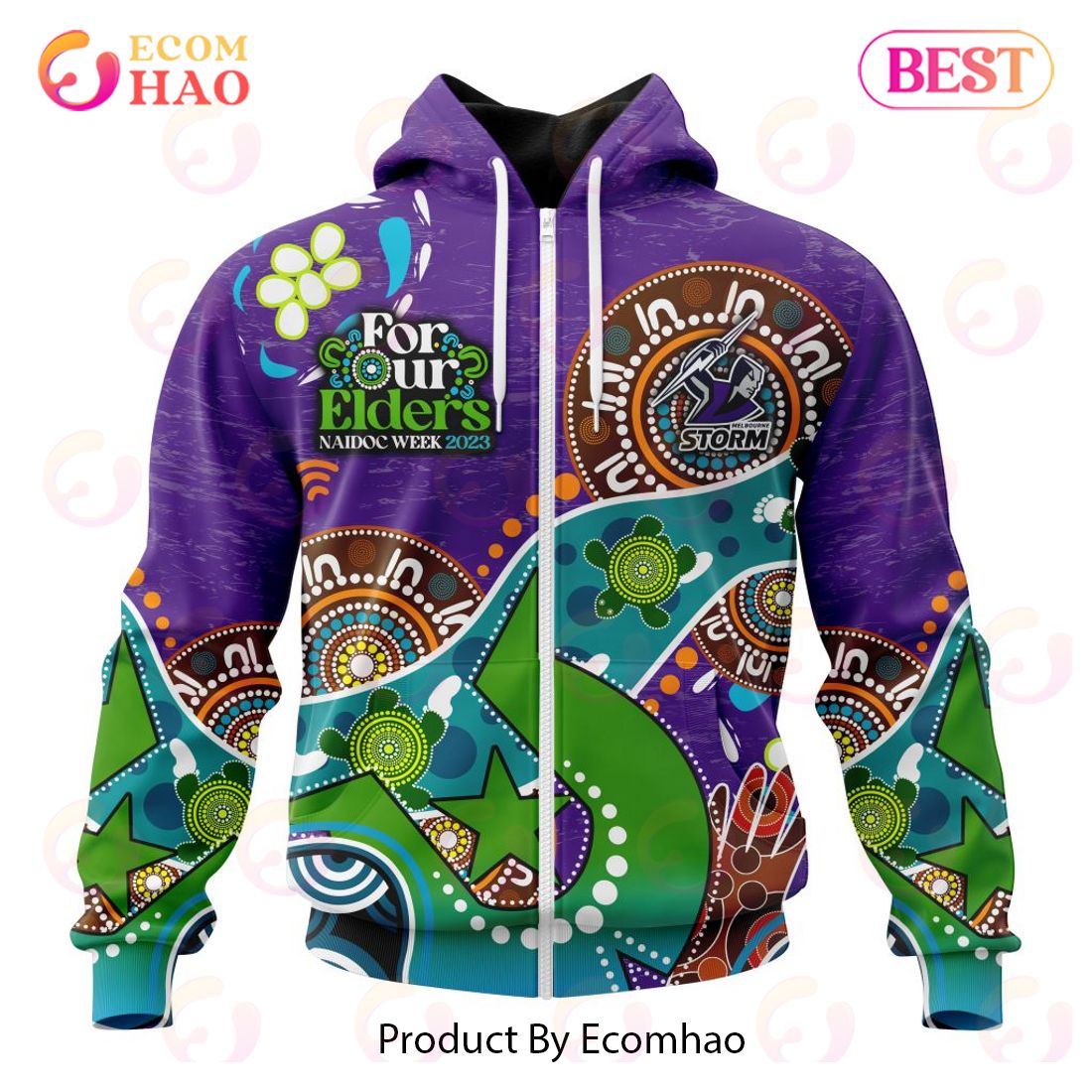 NRL Melbourne Storm Special Design For NAIDOC Week For Our Elders 3D Hoodie