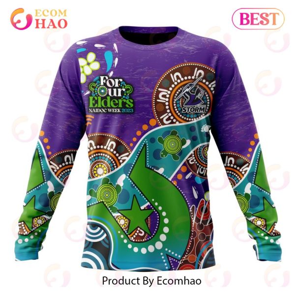 NRL Melbourne Storm Special Design For NAIDOC Week For Our Elders 3D Hoodie