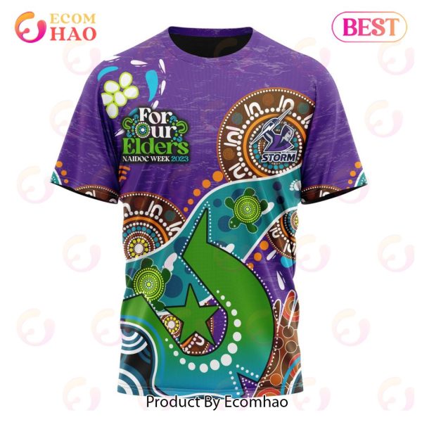 NRL Melbourne Storm Special Design For NAIDOC Week For Our Elders 3D Hoodie