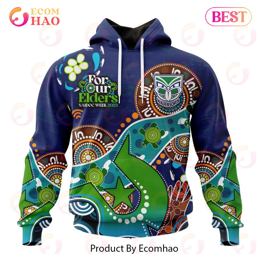 NRL Manly Warringah Sea Eagles Special Design For NAIDOC Week For Our Elders 3D Hoodie