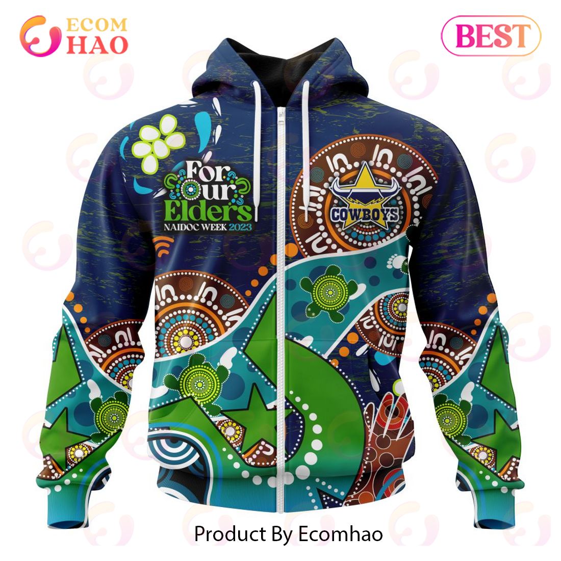 NRL North Queensland Cowboys Special Design For NAIDOC Week For Our Elders 3D Hoodie