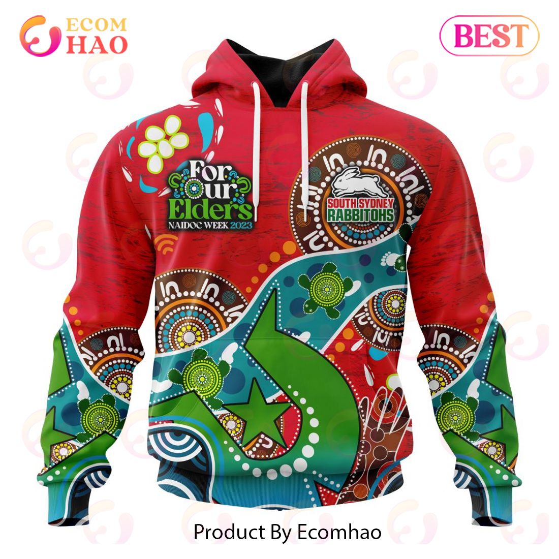 NRL South Sydney Rabbitohs Special Design For NAIDOC Week For Our Elders 3D Hoodie