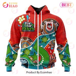 NRL St. George Illawarra Dragons Special Design For NAIDOC Week For Our Elders 3D Hoodie