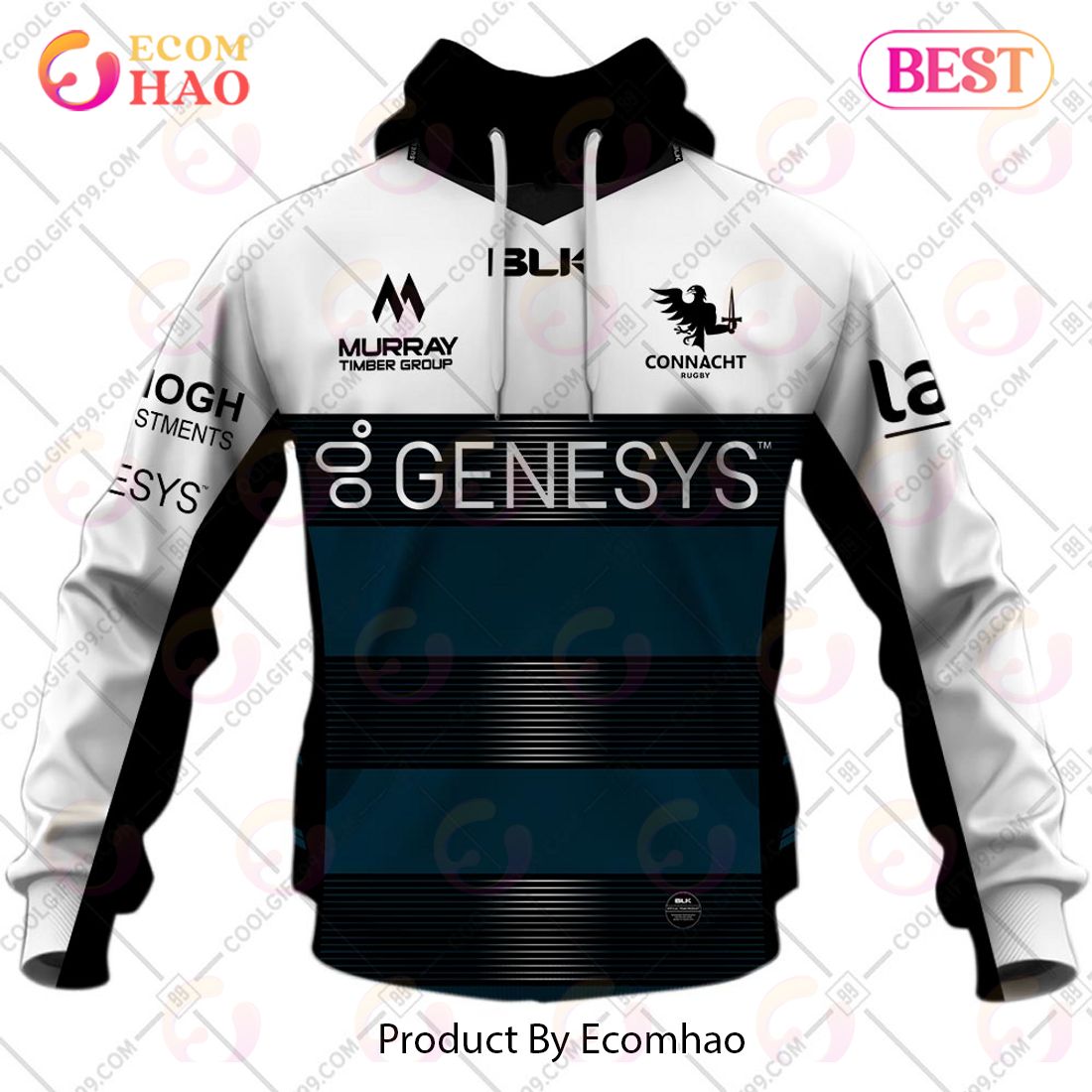 Personalized IRFU Connacht Rugby 2023 Away Jersey Style 3D Hoodie