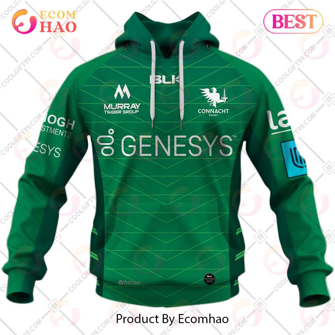 Personalized IRFU Connacht Rugby 2023 HOME Jersey Style 3D Hoodie