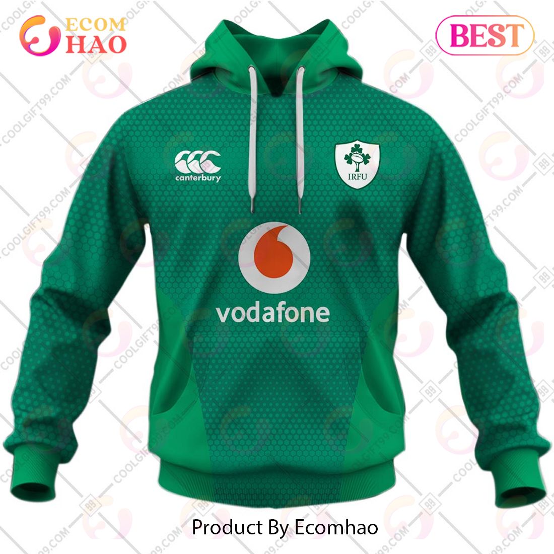 Personalized IRFU Ireland national Rugby 2023 HOME Jersey Style 3D Hoodie