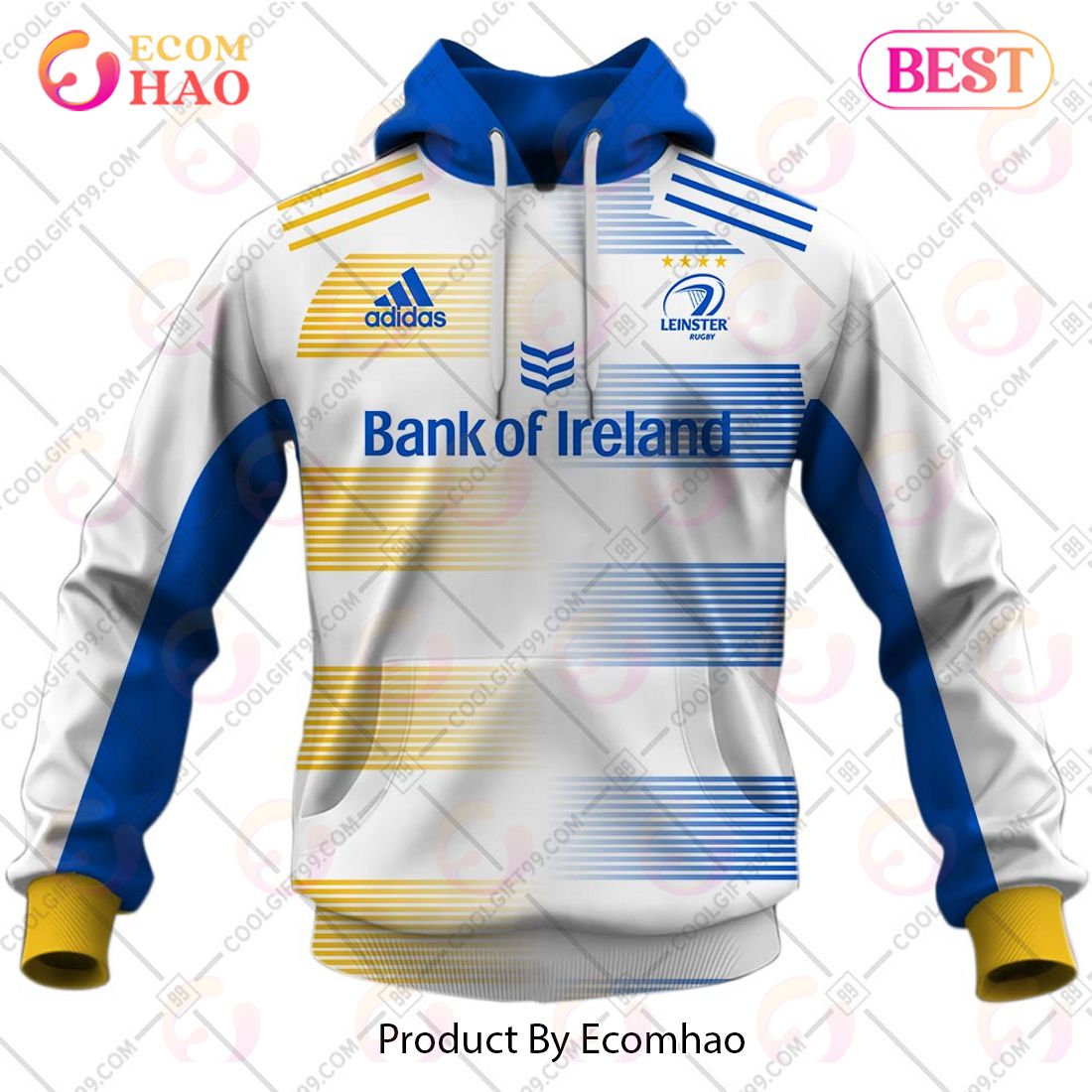 Personalized IRFU Leinster Rugby 2023 Away Jersey Style 3D Hoodie