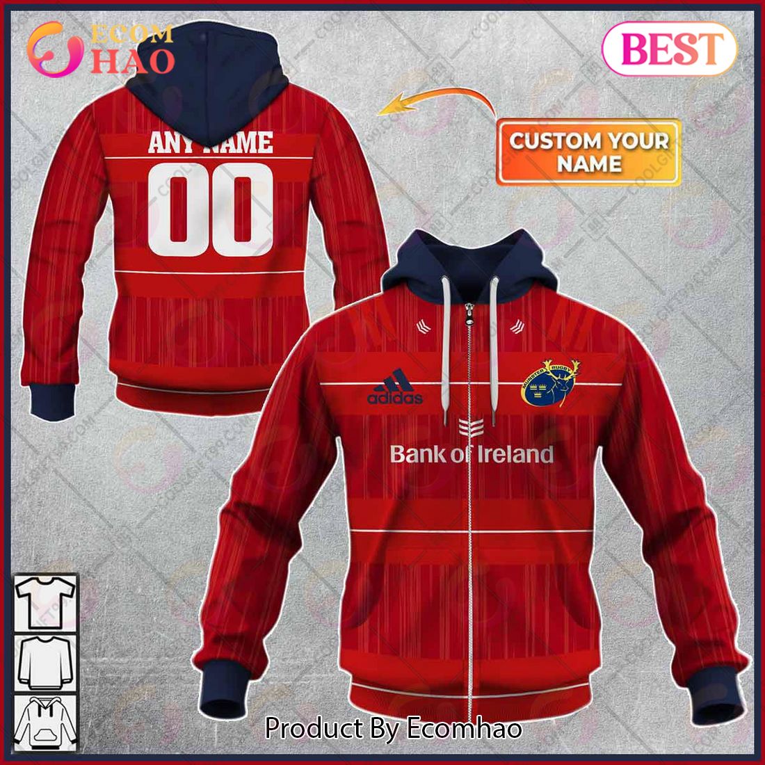 Personalized IRFU Munster Rugby 2023 HOME Jersey Style 3D Hoodie