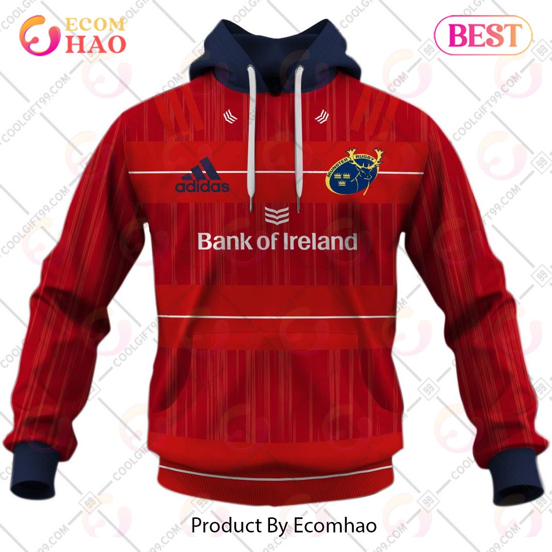 Personalized IRFU Munster Rugby 2023 HOME Jersey Style 3D Hoodie