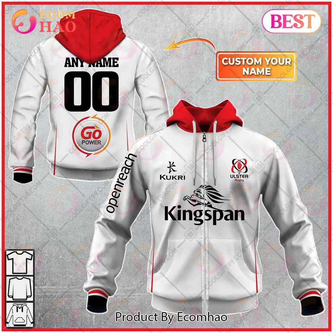 Personalized IRFU Ulster Rugby 2023 HOME Jersey Style 3D Hoodie