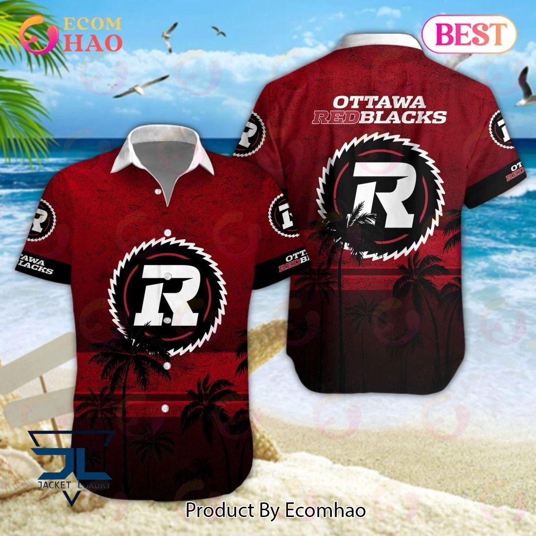 CFL Ottawa Redblacks Hawaiian Shirt