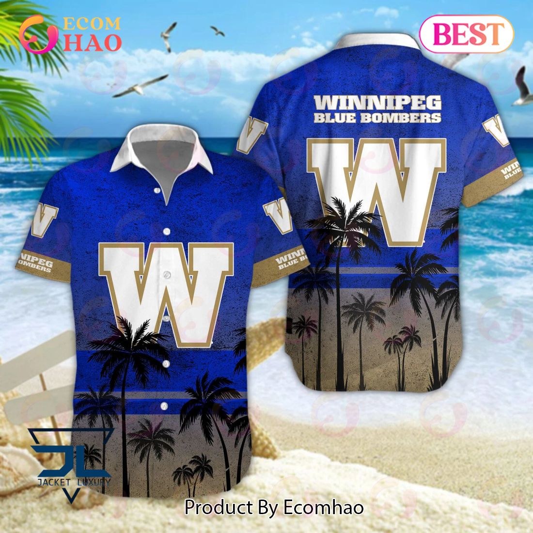 CFL Winnipeg Blue Bombers Hawaiian Shirt