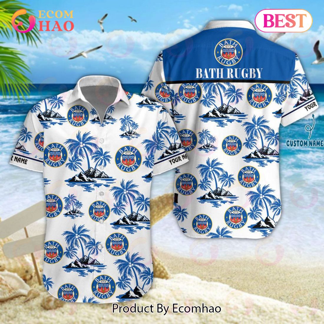 Bath Rugby Premiership Rugby Hawaiian Shirt