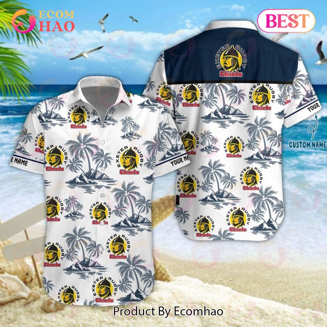 Exeter Chiefs Premiership Rugby Hawaiian Shirt