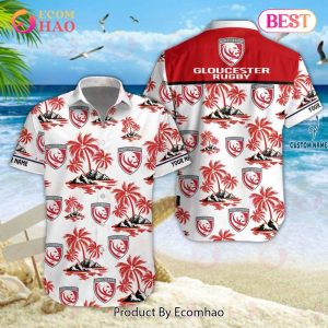 Gloucester Rugby Premiership Rugby Hawaiian Shirt
