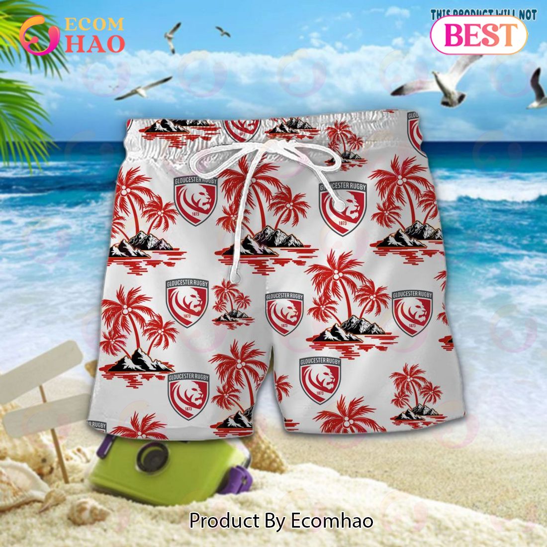 Gloucester Rugby Premiership Rugby Hawaiian Shirt