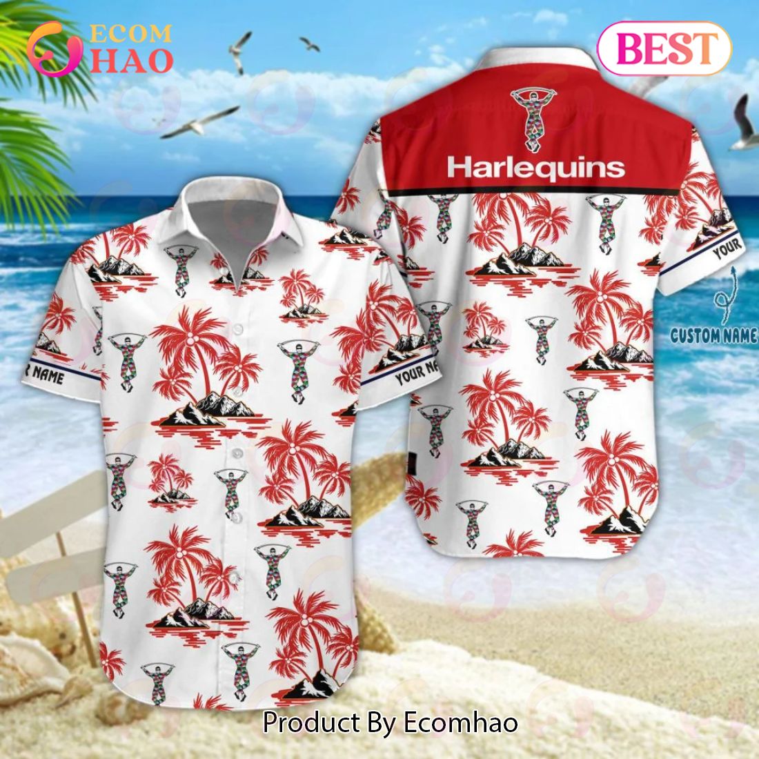 Harlequins Premiership Rugby Hawaiian Shirt