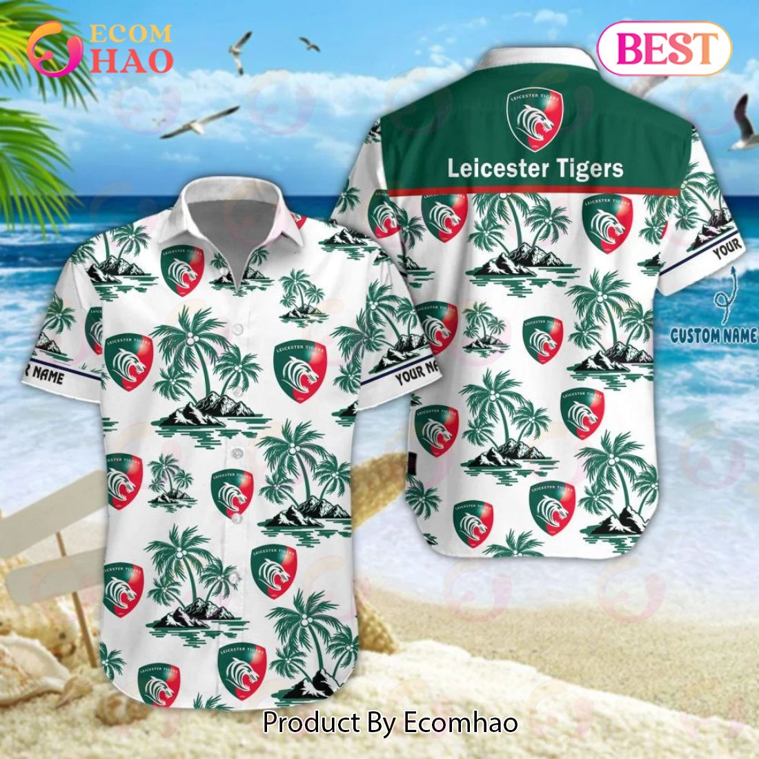 Leicester Tigers Premiership Rugby Hawaiian Shirt