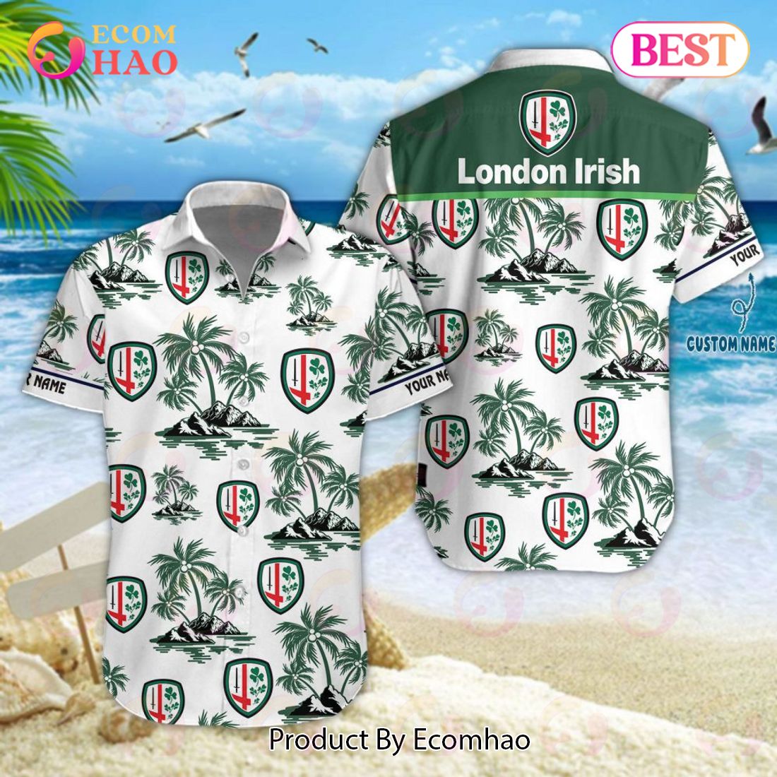 London Irish Premiership Rugby Hawaiian Shirt