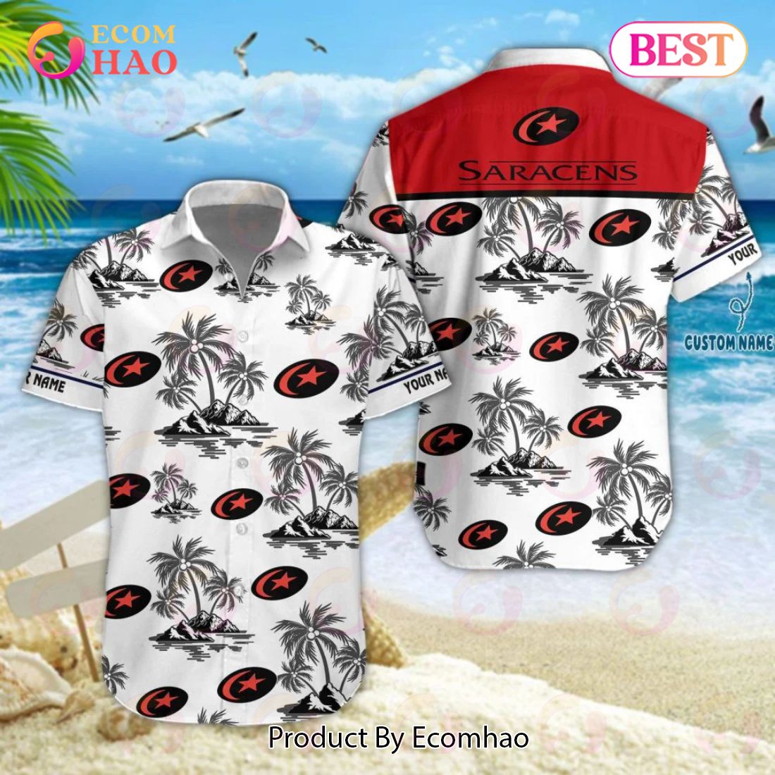 Saracens Premiership Rugby Hawaiian Shirt