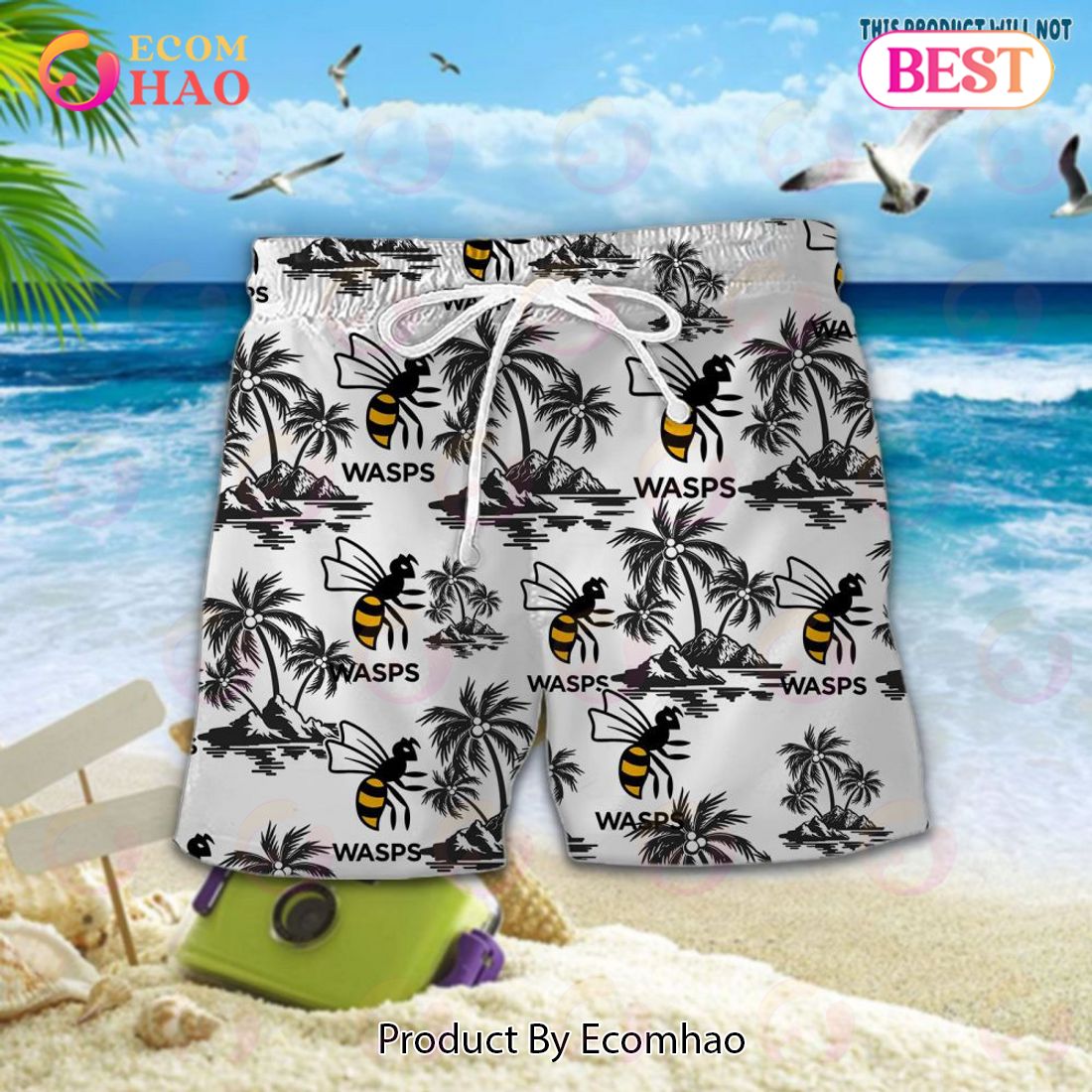 Wasps RFC Premiership Rugby Hawaiian Shirt