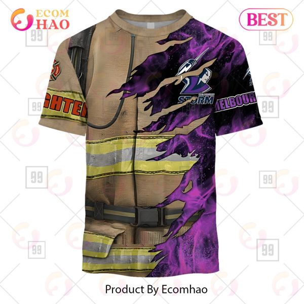 Personalized NRL Melbourne Storm Firefighter 3D Hoodie