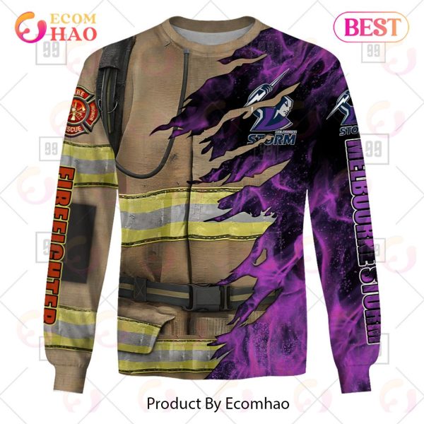 Personalized NRL Melbourne Storm Firefighter 3D Hoodie