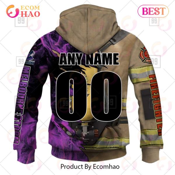 Personalized NRL Melbourne Storm Firefighter 3D Hoodie