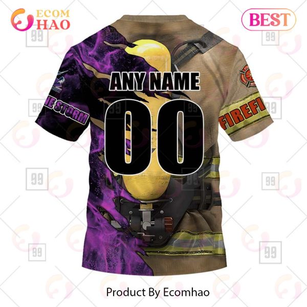 Personalized NRL Melbourne Storm Firefighter 3D Hoodie