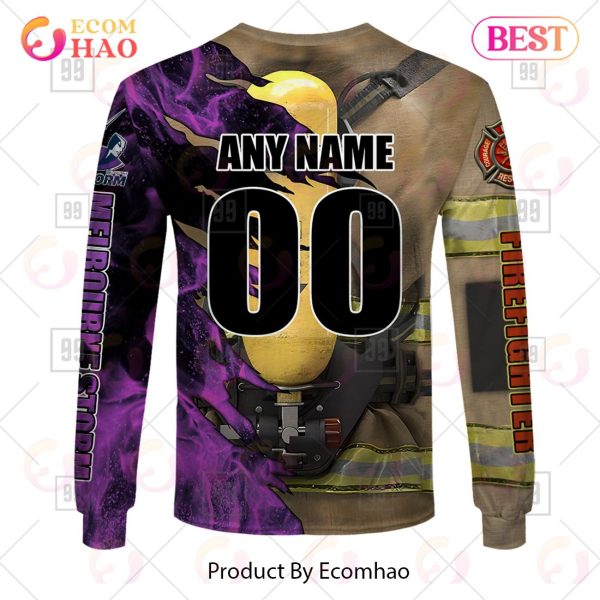 Personalized NRL Melbourne Storm Firefighter 3D Hoodie