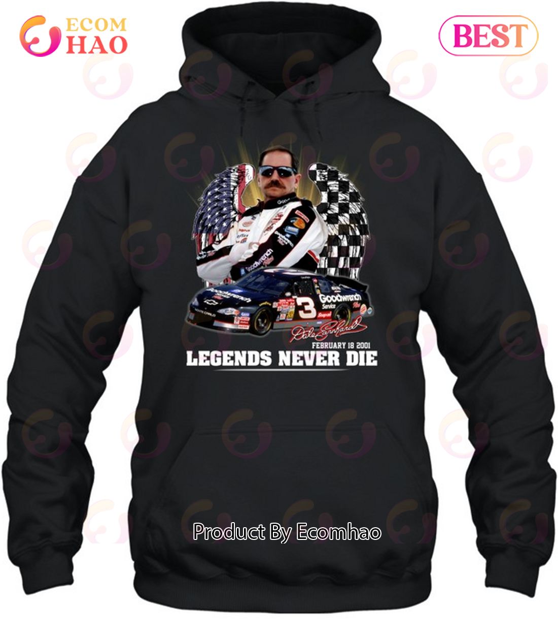 Dale Earnhardt February 18, 2001 Legends Never Die T-Shirt