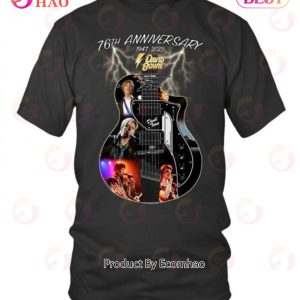 Gitar 76th Anniversary 1947 – 2023 David Bowie T-Shirt Gitar 76th Anniversary 1947 – 2023 David Bowie T-Shirt