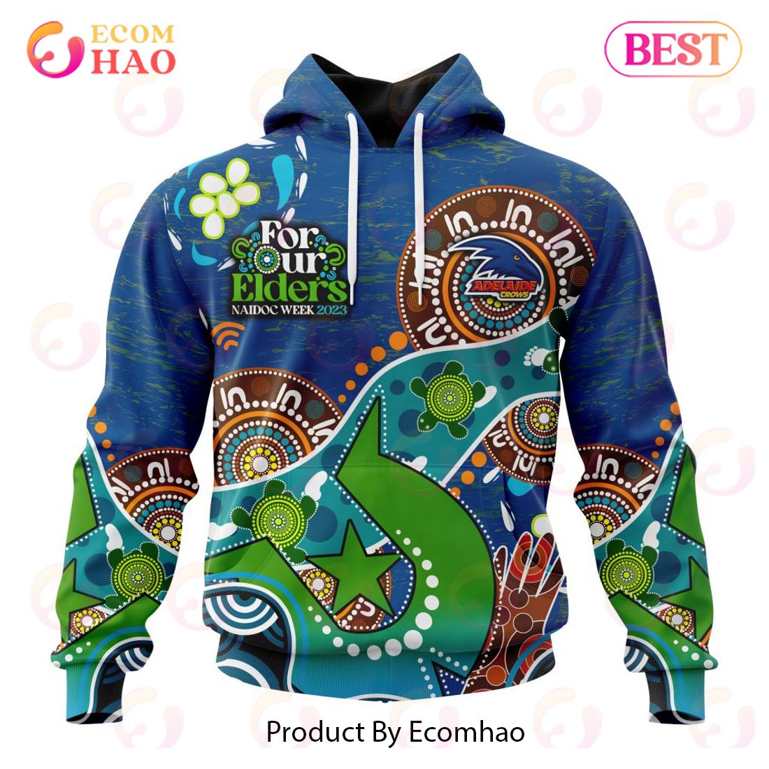 AFL Adelaide Crows Special Design For NAIDOC Week For Our Elders 3D Hoodie