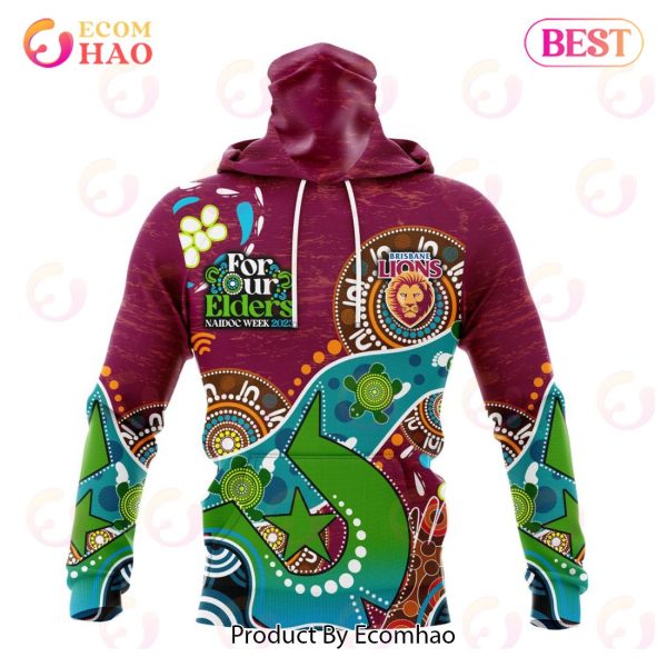 AFL Brisbane Lions Special Design For NAIDOC Week For Our Elders 3D Hoodie