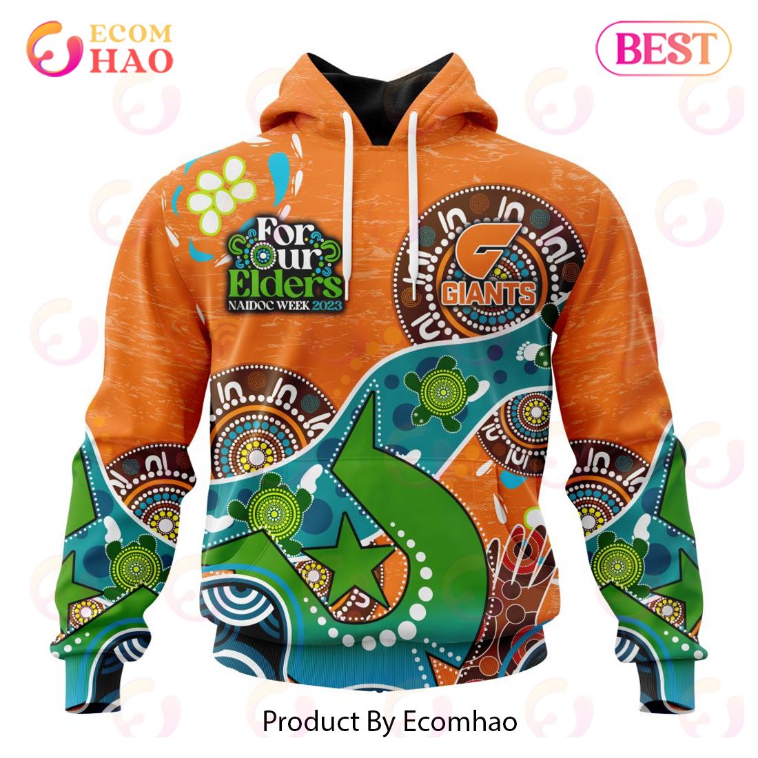 AFL Greater Western Sydney Giants Special Design For NAIDOC Week For Our Elders 3D Hoodie