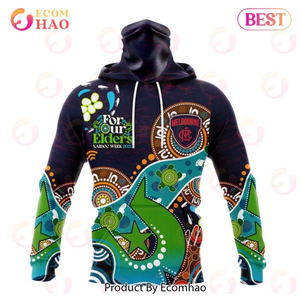 AFL Melbourne Football Club Special Design For NAIDOC Week For Our Elders 3D Hoodie