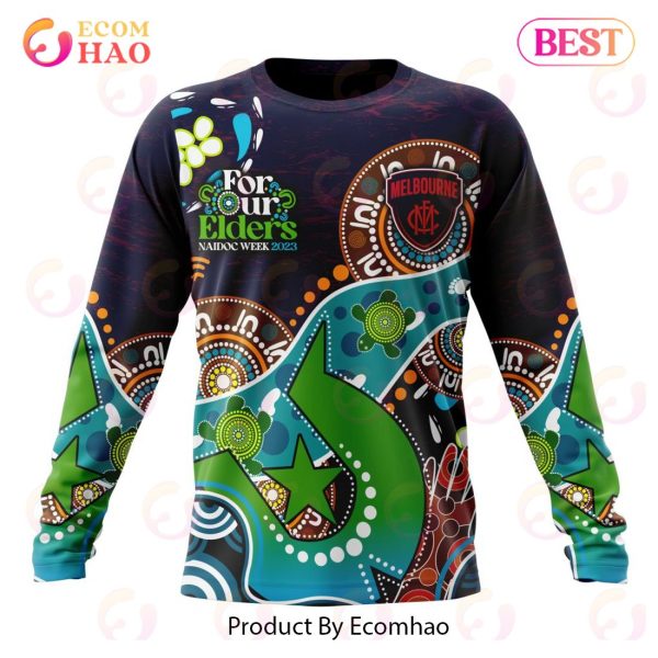 AFL Melbourne Football Club Special Design For NAIDOC Week For Our Elders 3D Hoodie