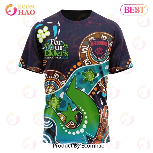 AFL Melbourne Football Club Special Design For NAIDOC Week For Our Elders 3D Hoodie