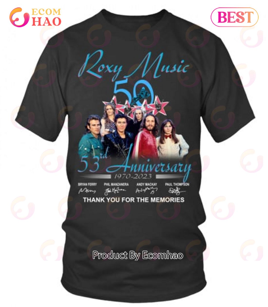 Roxy Music 53rd Anniversary 1970 – 2023 Thank You For The Memories T-Shirt