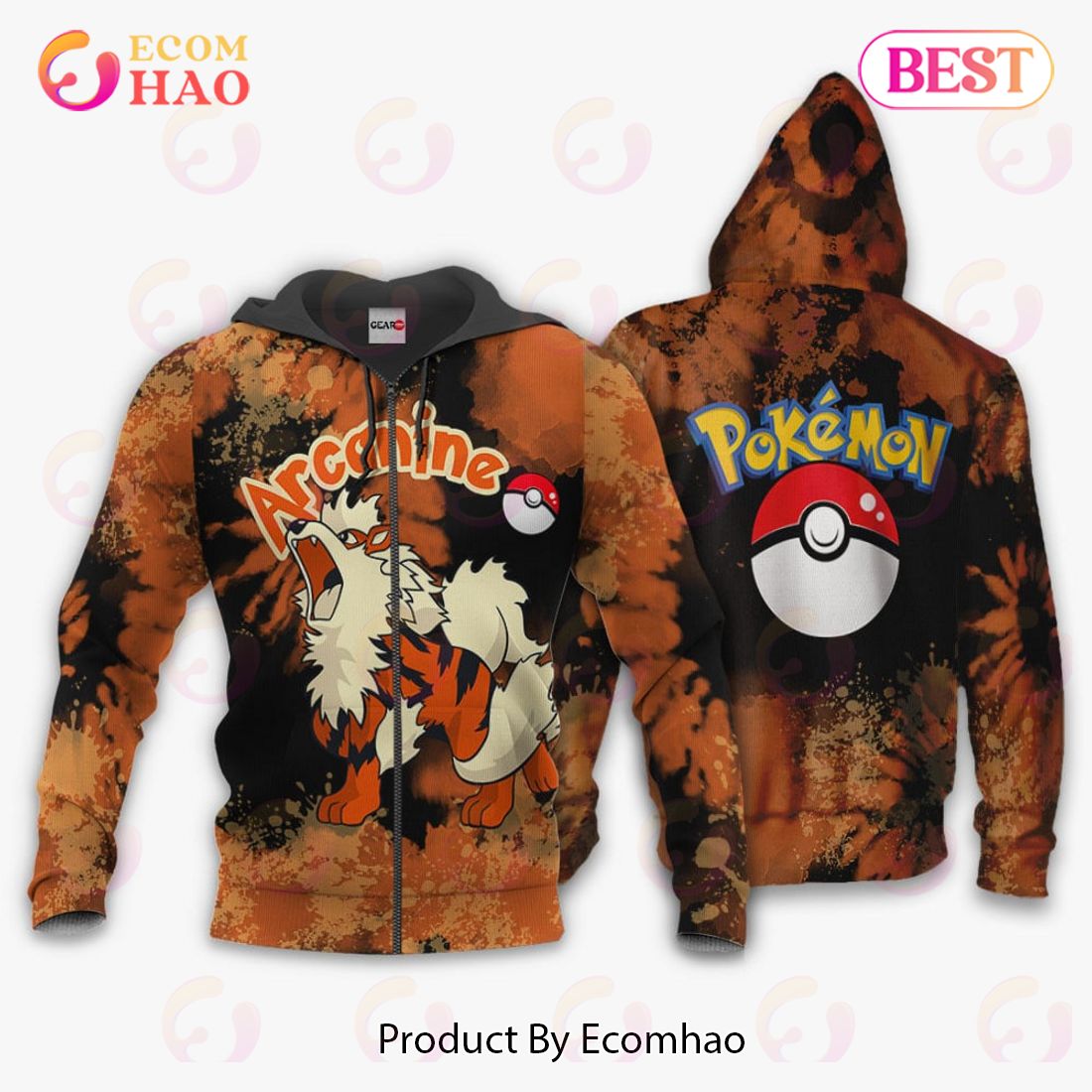 Blaziken Hoodie Custom Pokemon Anime Tie Dye Style