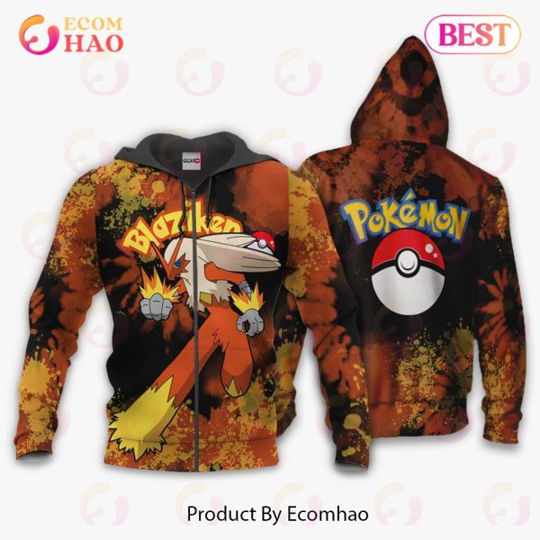 Blaziken Hoodie Custom Pokemon Anime Tie Dye Style