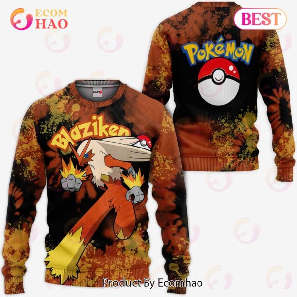 Blaziken Hoodie Custom Pokemon Anime Tie Dye Style