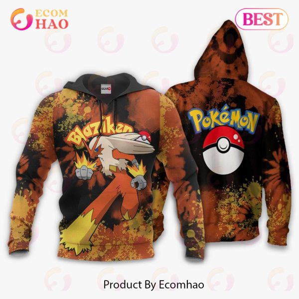 Blaziken Hoodie Custom Pokemon Anime Tie Dye Style