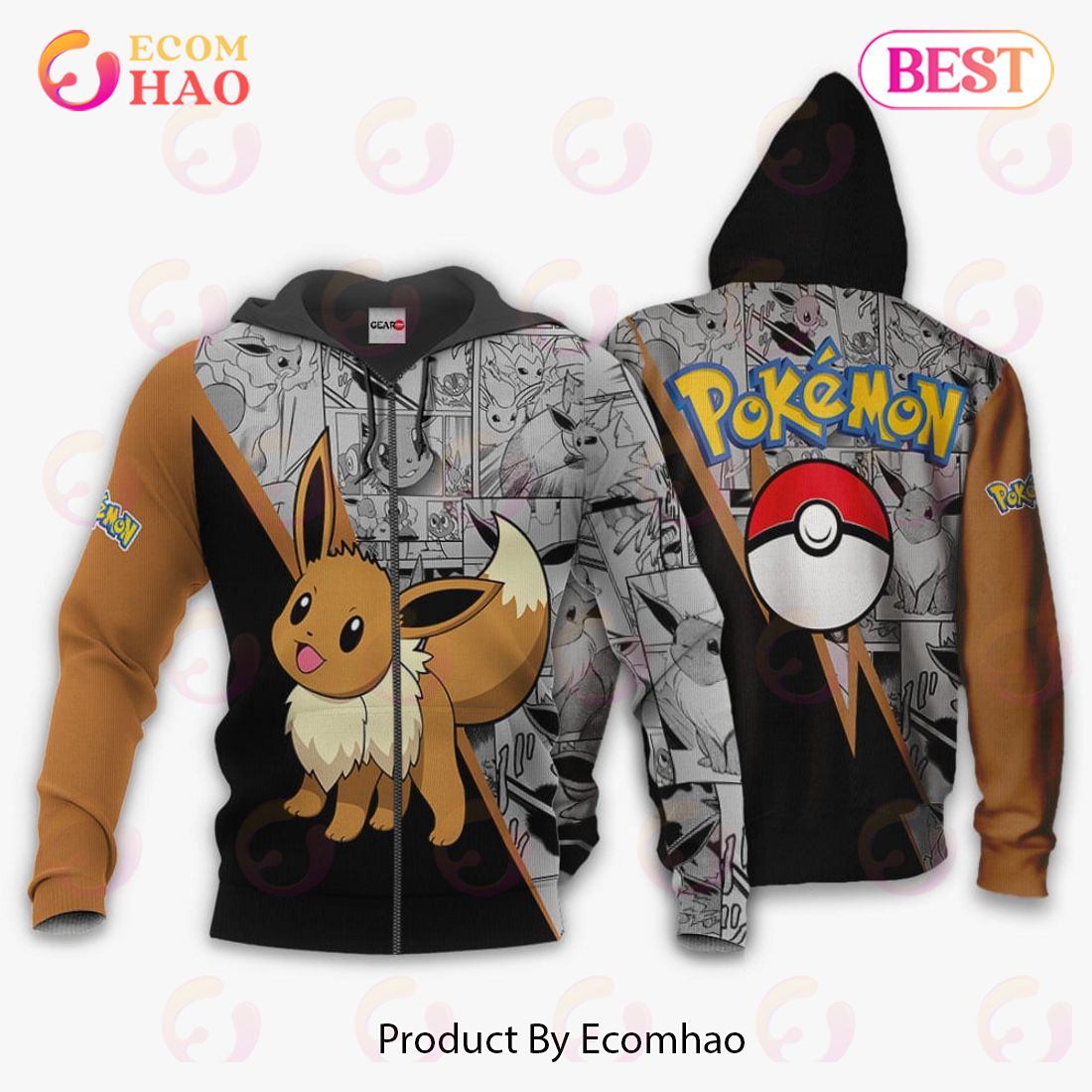 Eevee Zip Hoodie Costume Pokemon