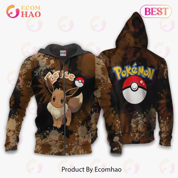 Eevee Hoodie Custom Pokemon Anime Tie Dye Style