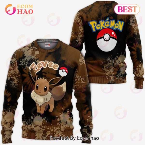 Eevee Hoodie Custom Pokemon Anime Tie Dye Style